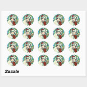 Candy Cane Kerstengel van Hannah Lynn Ronde Sticker (Vel)