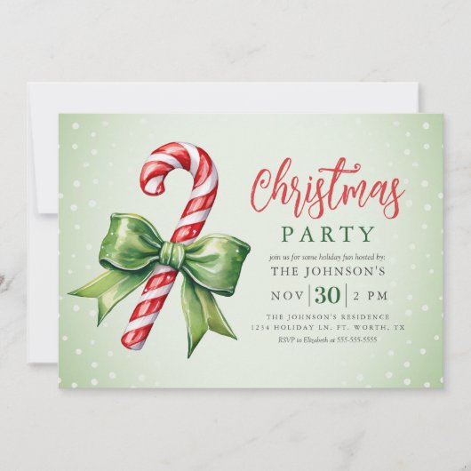 Candy Cane Kerstfeest Kaart (Voorkant)