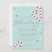 Candy Cane Kerstfeest Uitnodiging pastel groen (Voorkant)