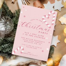 Candy Cane Kerstfeest Uitnodiging Roze