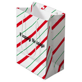 Candy Cane Kerstfeestdag Gift Bag Medium Cadeauzakje