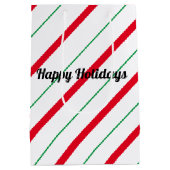 Candy Cane Kerstfeestdag Gift Bag Medium Cadeauzakje (Achterkant)