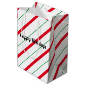 Candy Cane Kerstfeestdag Gift Bag Medium Cadeauzakje (Achterkant Gekanteld)