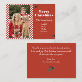 Candy Cane kerstfotofeestkaart Notitiekaartje (Voorkant / Achterkant)