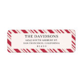 Candy Cane-kerstinzenadres Label-stickers Etiket (Voorkant)