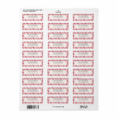 Candy Cane-kerstinzenadres Label-stickers Etiket (Full Sheet)