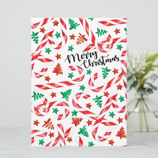 Candy Cane kerstKaart (Staand voorkant)