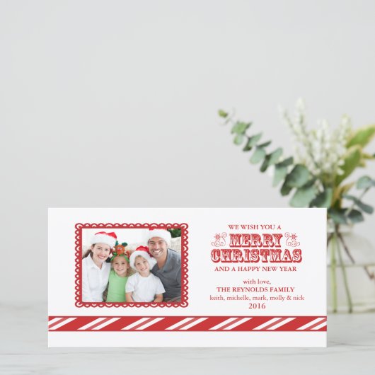 Candy Cane Kerstkaart (Staand voorkant)