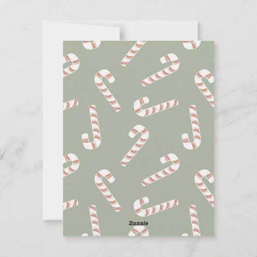 Candy Cane kerstKaart (Achterkant)