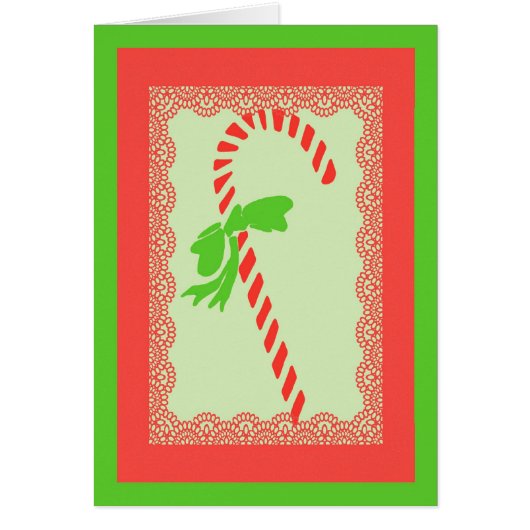 Candy Cane kerstKaart (Voorkant)