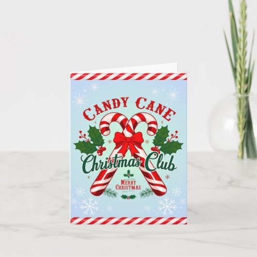 Candy Cane kerstKaart Feestdagen Kaart (Voorkant)