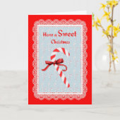 Candy Cane kerstKaart Kaart (Gele Bloem)