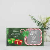 Candy Cane Kerstkaart Ontwerp (Staand voorkant)