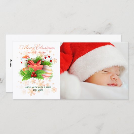 Candy Cane kerstkaartje Feestdagenkaart (Voorkant / Achterkant)