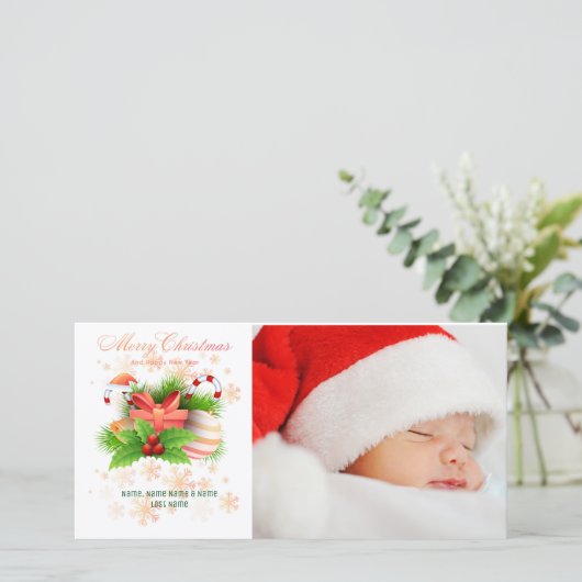 Candy Cane kerstkaartje Feestdagenkaart (Staand voorkant)