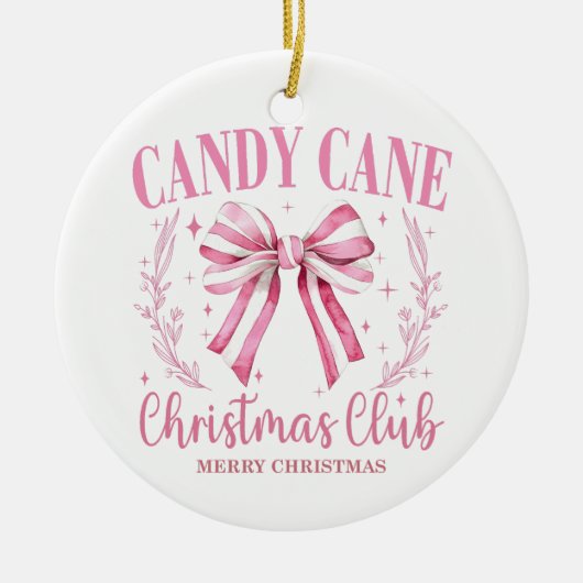 Candy Cane Kerstkeepslag Keramisch Ornament (Voorkant)