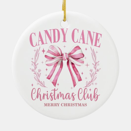 Candy Cane Kerstkeepslag Keramisch Ornament (Achterkant)