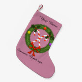 Candy Cane Kerstkous () Kleine Kerstsok (Voorkant (Hangend))
