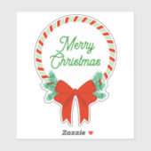Candy Cane Kerstkrans gepersonaliseerd Sticker (Vel)