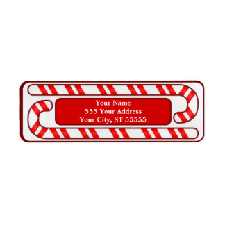 Candy Cane Kerstmis Adreslabel Etiket