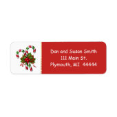 Candy Cane Kerstmis Adreslabel Etiket (Voorkant)