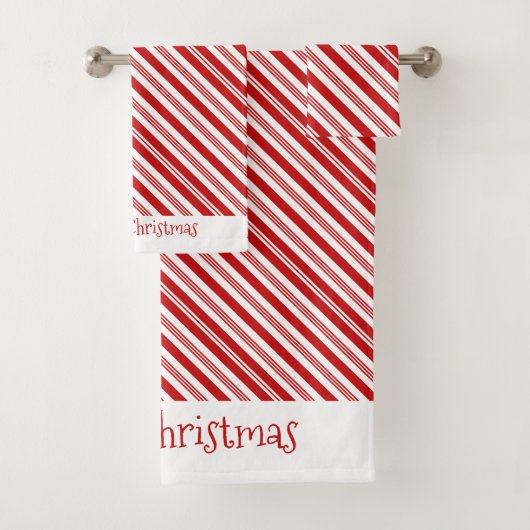 Candy Cane Kerstmis Bad Handdoek (Insitu)