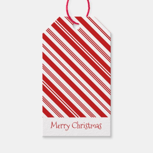 Candy Cane Kerstmis Cadeaulabel (Voorkant)