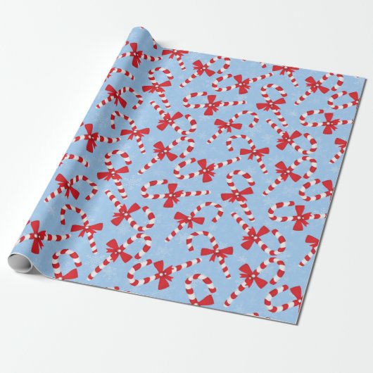 Candy Cane Kerstmis Cadeaupapier (Uitgerold)