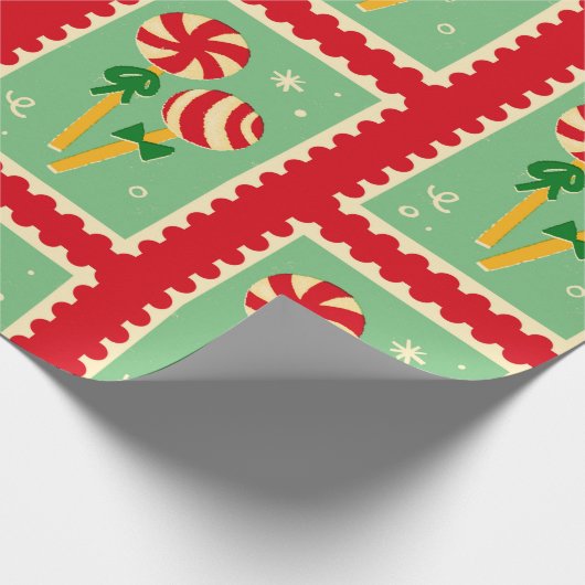 Candy Cane Kerstmis Cadeaupapier (Hoek)