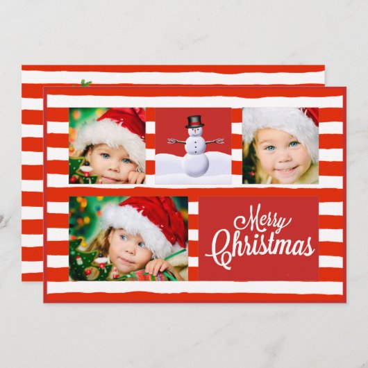 Candy Cane Kerstmis Feestdagenkaart (Voorkant / Achterkant)