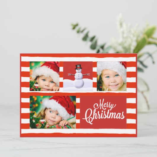 Candy Cane Kerstmis Feestdagenkaart (Staand voorkant)