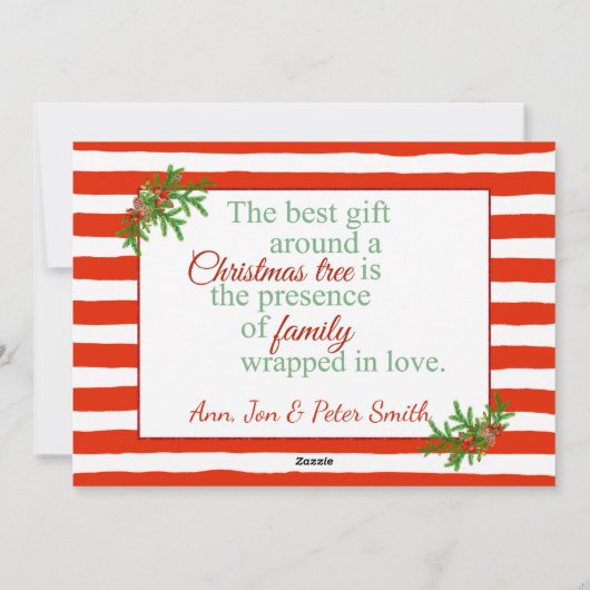 Candy Cane Kerstmis Feestdagenkaart (Achterkant)