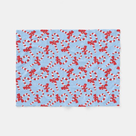 Candy Cane Kerstmis Fleece Deken (Voorkant (Horizontaal))