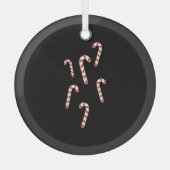 Candy Cane Kerstmis Glas Ornament (Voorkant)