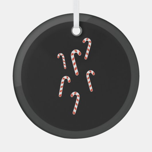Candy Cane Kerstmis Glas Ornament (Voorkant)