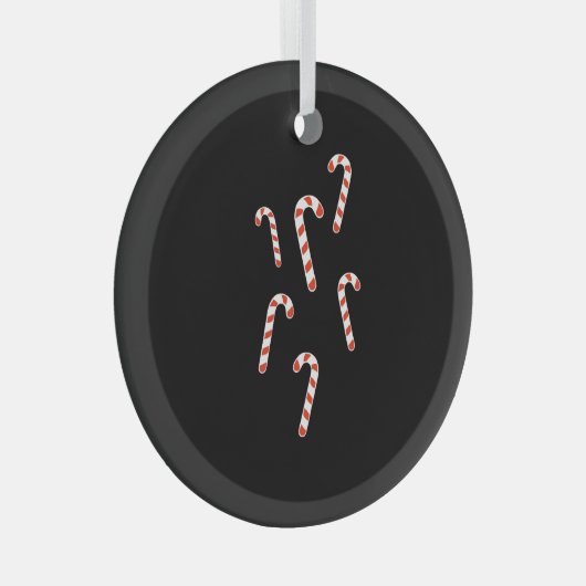 Candy Cane Kerstmis Glas Ornament (Voorkant Rechts)