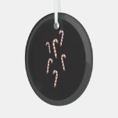 Candy Cane Kerstmis Glas Ornament (Voorkant links)