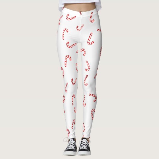 Candy Cane Kerstmis Leggings (Voorkant)