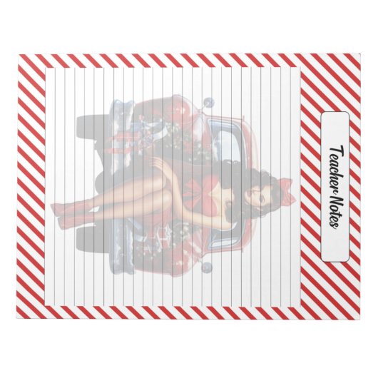 Candy Cane Kerstmis Notitieblok (Voorkant)