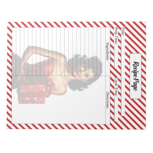 Candy Cane Kerstmis Notitieblok (Voorkant)