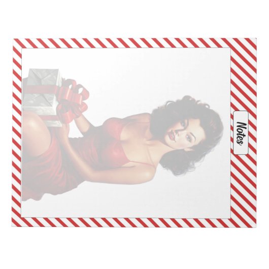 Candy Cane Kerstmis Notitieblok (Voorkant)