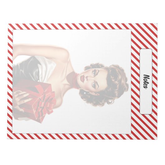 Candy Cane Kerstmis Notitieblok (Voorkant)