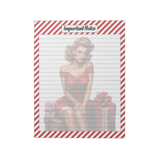 Candy Cane Kerstmis Notitieblok (Linkerzijde)