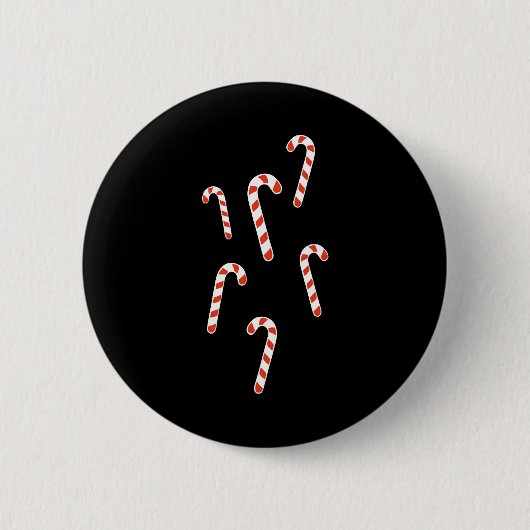 Candy Cane Kerstmis Ronde Button 5,7 Cm (Voorkant)