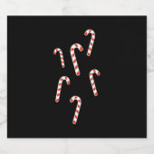 Candy Cane Kerstmis Sparkling Wijnetiket (Enkel label)