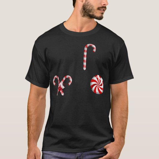 Candy Cane Kerstmis T-shirt (Voorkant)