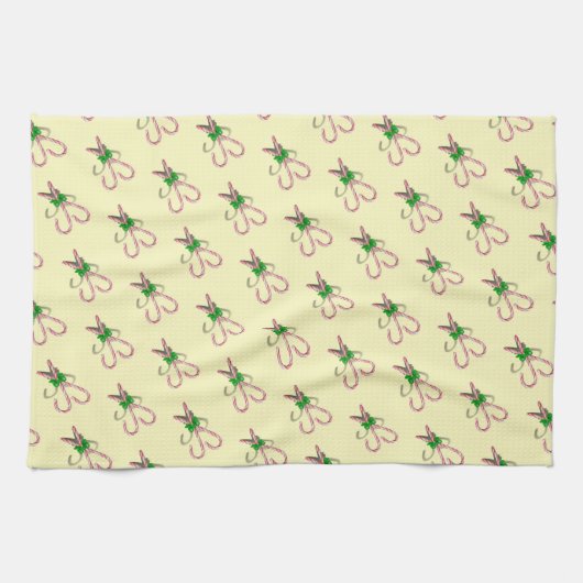 Candy Cane Kerstmis Theedoek (Horizontaal)