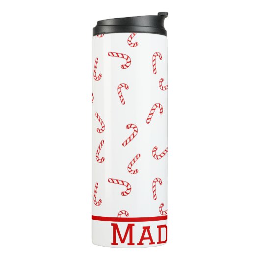 Candy Cane Kerstmis Thermosbeker (Gedraaid links)