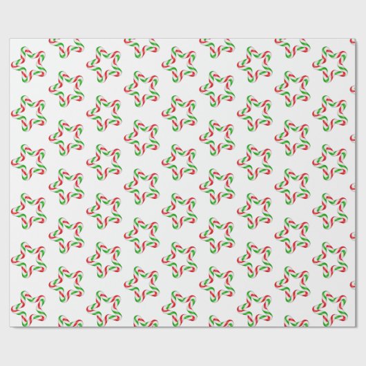 "Candy Cane" Kerstthema Cadeaupapier (Vlak)