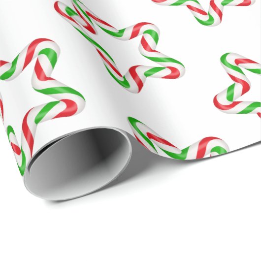 "Candy Cane" Kerstthema Cadeaupapier (Rol Hoek)